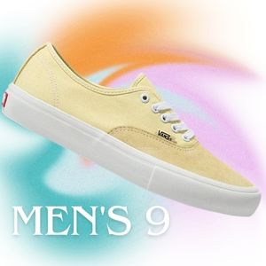 Vans Authentic Pro Pale Banana Marshmallow Suede Canvas UltraCush HD Men's 9